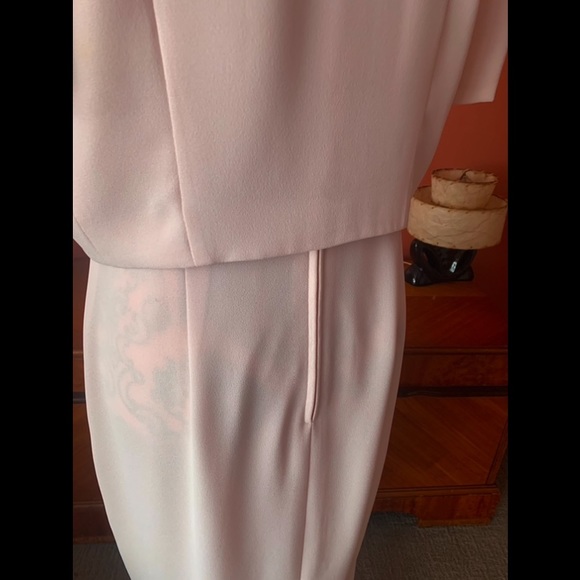 Vintage Two Piece Baby Pink Dress and Jacket Maggy London By Kenneth Nolan - Picture 7 of 13